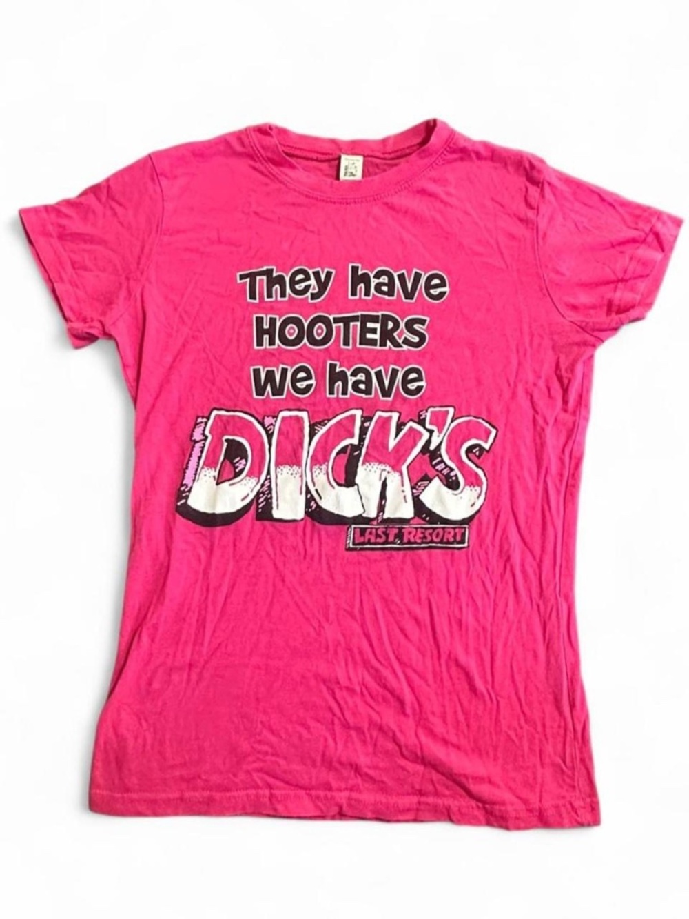 Dick’s Last Resort Pink “They Have Hooters We Have Dick’s” Tee Size Small